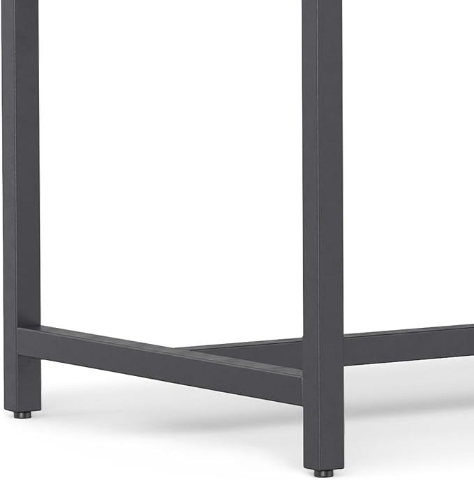 SIMPLIHOME Banting Desk - 72 Inch Wide Solid Walnut Veneer and Metal Writing Desk Modern Industrial Home Office Computer Table for Study with 2 Drawers and Flip-Down Keyboard Tray