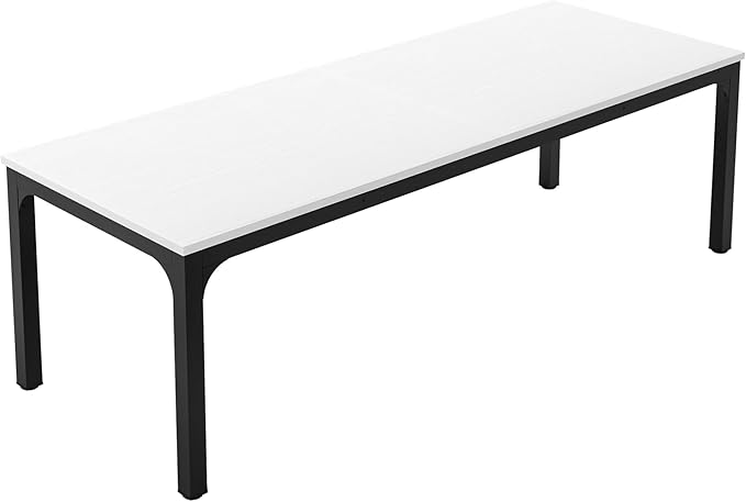 78 Inch Long Computer Desk 2 Person Executive Office Desk Extra Large Double Workstation Simple Study Student Writing Table for Home Office (White+Black)