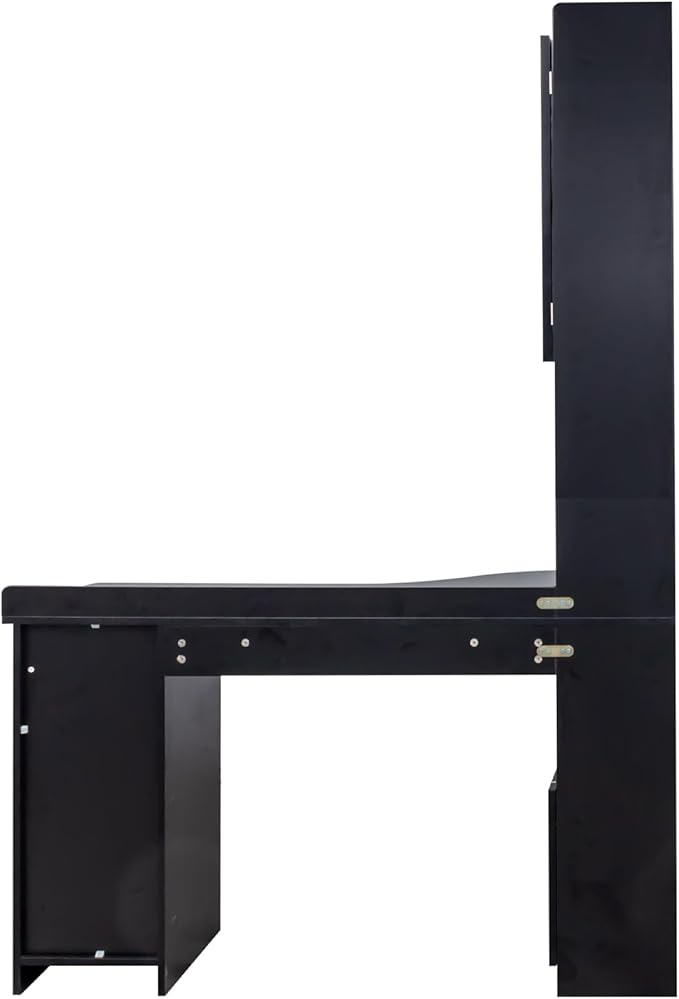 L-Shaped Corner Computer Desk for Home Office or Study Desk Study Modern Style Table with Drawers Bookshelf &amp 2-in-1 L-Shaped Design Large Working SpaceBlack