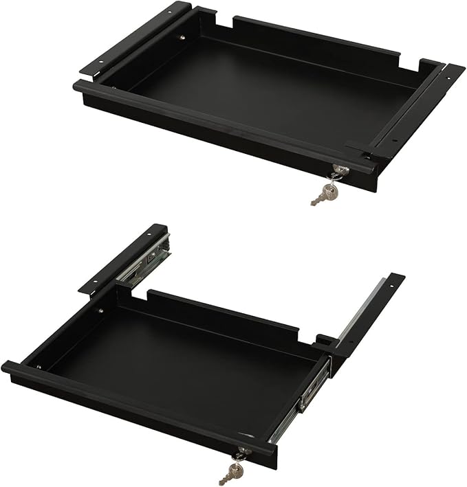 Pull-Out Desk Drawer - Office Storage Organizer Mounts Easily Space-Saving Slide-Out drawer for Under Desk (24.4 in Internal Width)
