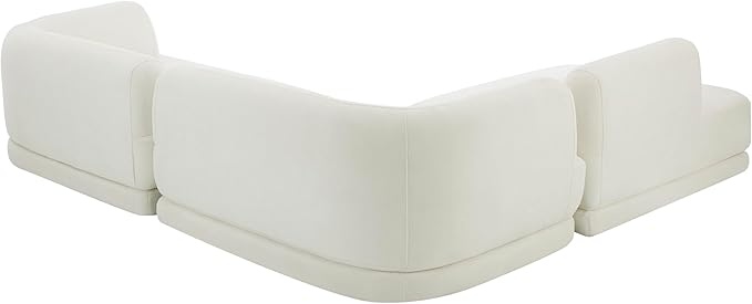 Merax 115 Modern L-Shaped Sectional Sofa with High-Density Fully Compressed Sponge and Chaise Lounge Deep Seating 3-Piece Set Fully Assembled Right Hand Facing for Living Room Lounge Beige