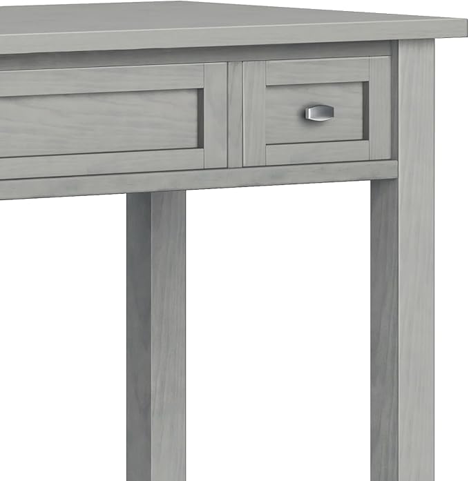 SIMPLIHOME Warm Shaker Desk - 48 Inch Wide Solid Wood Writing Desk in Fog Grey Transitional Home Office Computer Table for Workspace or Study with Flip-Down Keyboard Tray and 2 Drawers