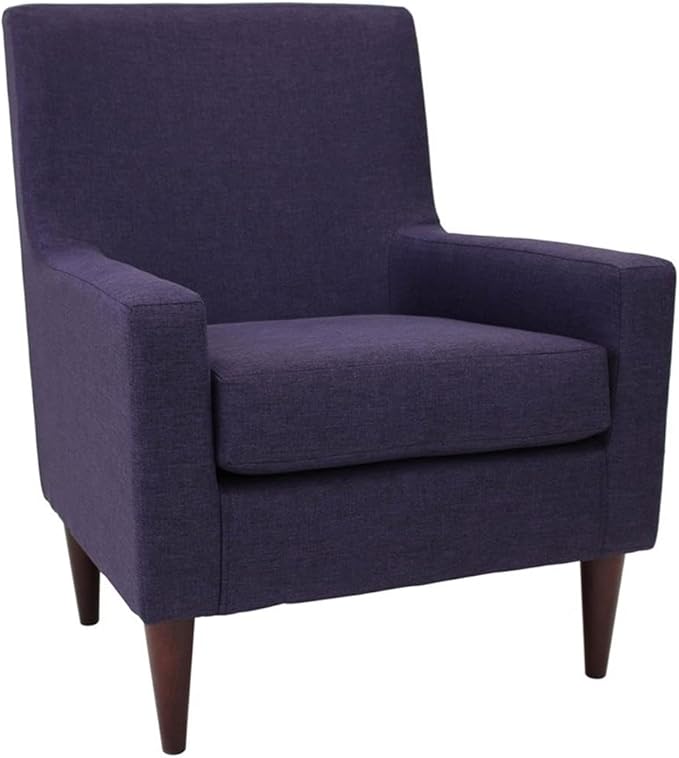 Pemberly Row Traditional Fabric Arm Chair 34.5 in H x 28 in W x 30 in D EPS Construction Eggplant Purple Finish Padded Seat Durable Accent Chair for Living Room or Home Office