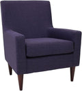 Pemberly Row Traditional Fabric Arm Chair 34.5 in H x 28 in W x 30 in D EPS Construction Eggplant Purple Finish Padded Seat Durable Accent Chair for Living Room or Home Office