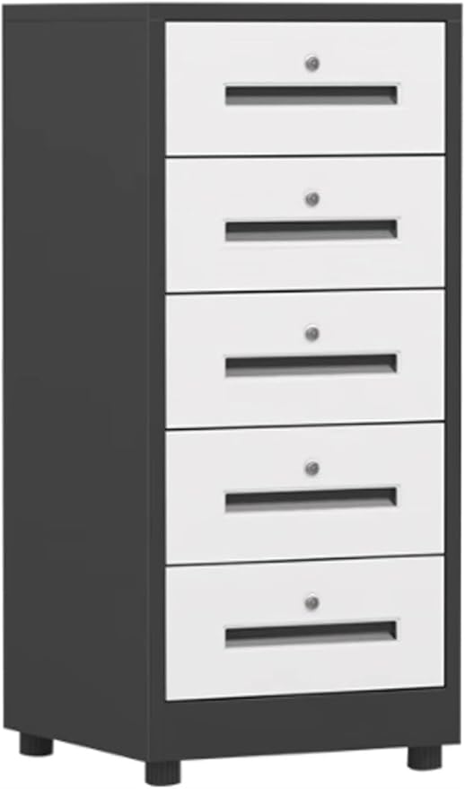 File Cabinet 5 Drawer File Cabinet Vertical Filing Cabinet Organizer File Cabinet with Lock Under Desk Storage(Color:Black)