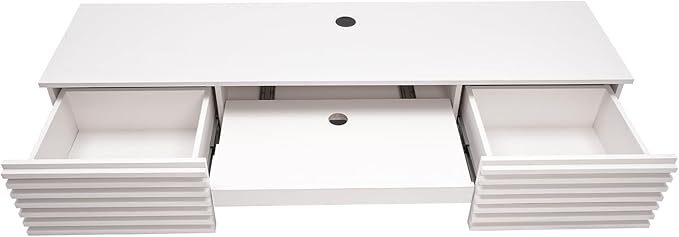 Wall Mounted Desk Floating Computer Desk with 2 Pull Out Drawers Wall Mount Office Desk Wall Mount Table Laptop Computer Writing Study Table for Living Room Bedroom Office (White)