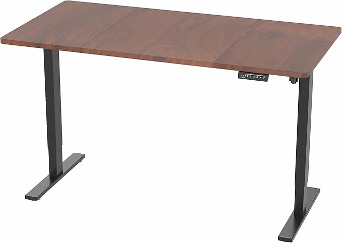 VIVO Electric 60 x 30 in Standing Desk Memory Height Adjustment 1B Series Holds 220 lbs Dark Walnut Top Black Frame DESK-KIT-1B6D-30