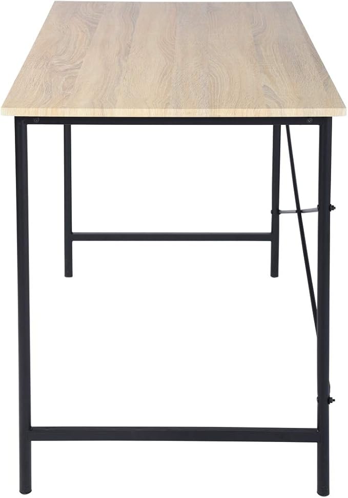 47.2“W x 23.6”D x 29.6“H Metal Frame Home Office Writing Desk - Oak &amp Black