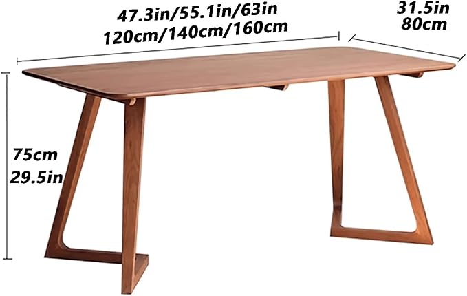 Wooden Home Office Desk Conference Table Study Writing Gaming Table Farmhouse Easy to Assemble for Living Room Home Office(Brown120x80cm/47x31.5in)