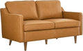 Modway Impart Upholstered Genuine Leather Loveseat in Tan