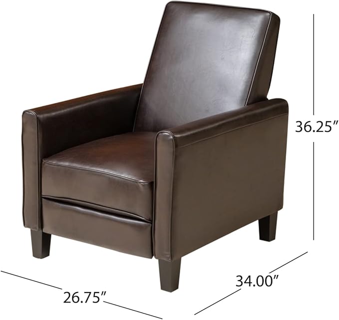 Christopher Knight Home Marshal Contemporary Bonded Leather Recliner (Set of 2) Brown and Dark Brown