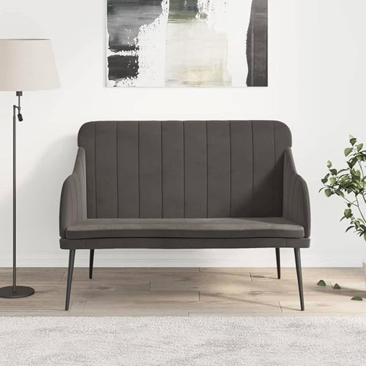Dark Gray Velvet Loveseat Sofa with Adjustable Armrests Modern Contemporary Fabric Upholstered Furniture for Living Room Durable Steel Frame and Plywood Medium Design