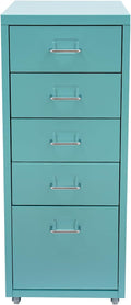 5 Drawer File Storage Cabinet Side Storage Organizer Freestanding Storage Drawer Office Filing Cabinet Stand Rolling Storages Dresser with Wheels11 * 16.1 * 27.1in(Blue)