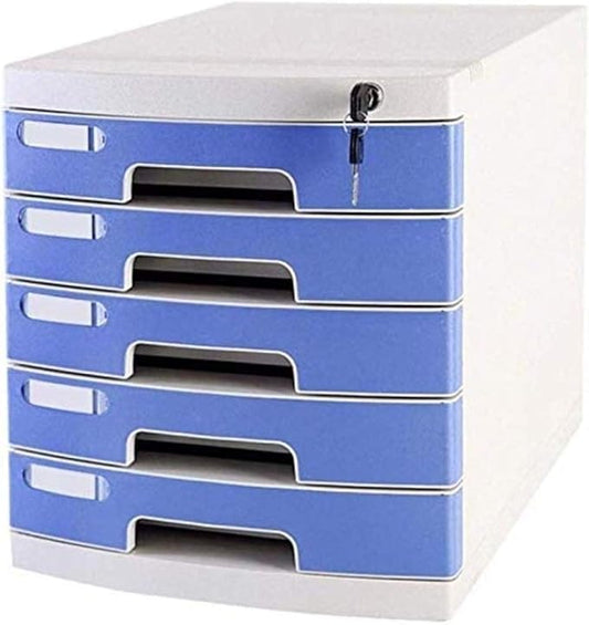 File Cabinets Office Desktop Drawer Type Stationery Cabinet 5Th Floor Plastic Data Cabinet Storage Box Storage with Lock Home Office (D)