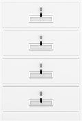 File Cabinet 4-Drawer File Cabinet with Lock Under Desk Metal Filing Cabinet Office Storage File Cabinet Under Desk Storage(Color:White)