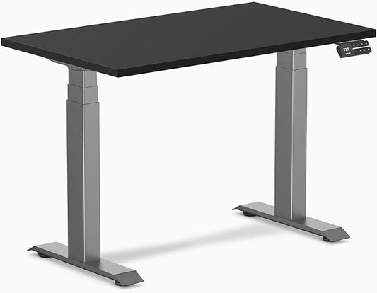 Desky Dual Mini Sit Stand 40 x 24 in Compact Desk with Dual Motors 3-Stage Height Range 4 Memory Presets – One-Piece Top for Home Office Black