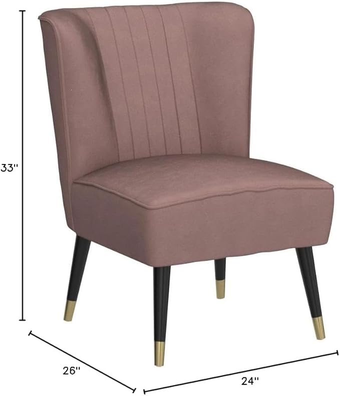 Elon Contemporary Velvet Upholstered Accent Chair Pink