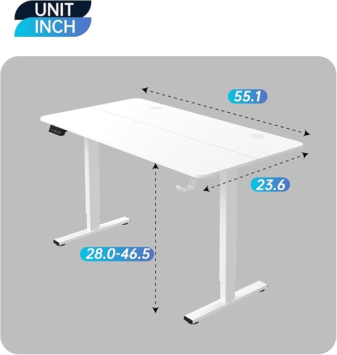 Adjustable Height Computer Workstation - Electric Lifting Sit Stand Desk Rising Computer Table That Raises Up and Down for Home Office