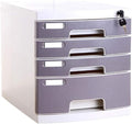 Blue 4Drawer File Cabinet with LockOffice Filing Storage Box with Dividers Desktop Organizer Secure Document Storage Solution for Home &amp Office UseGrey