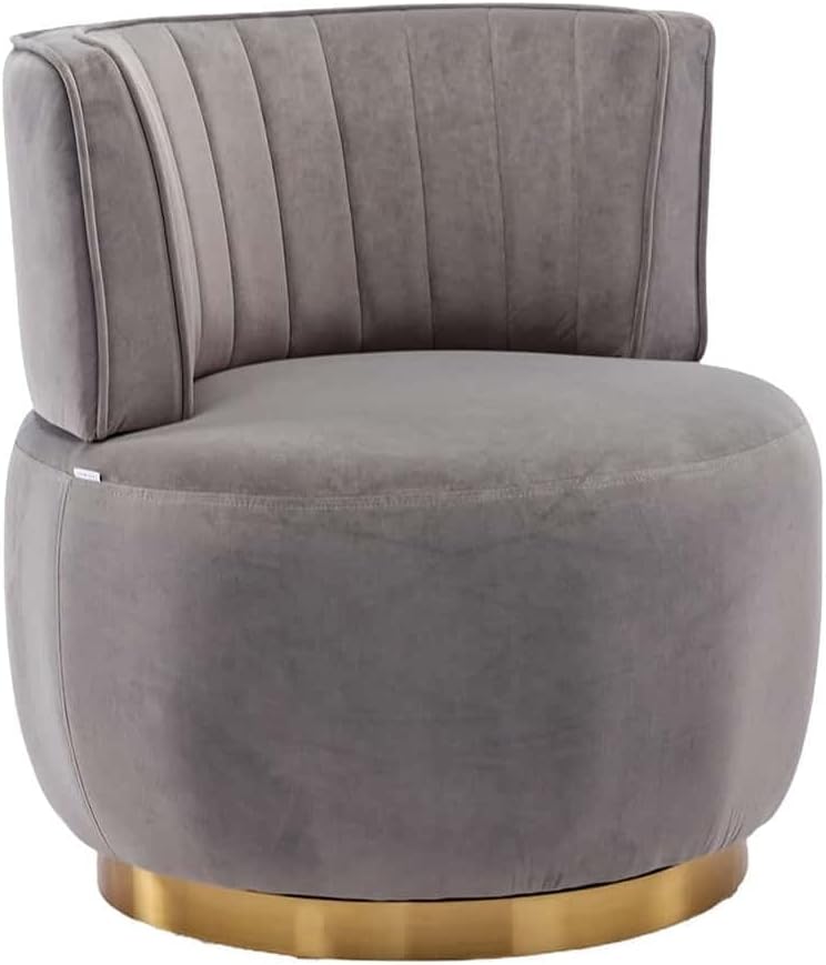 KINFFICT Velvet Swivel Accent Barrel Chair Set of 2 Mid Century Modern Arm Chair 360° Swivel Club Chairs Upholstered Comfy Single Sofa Chair Cozy Leisure Chair for Living Room Bedroom Lounge Hotel
