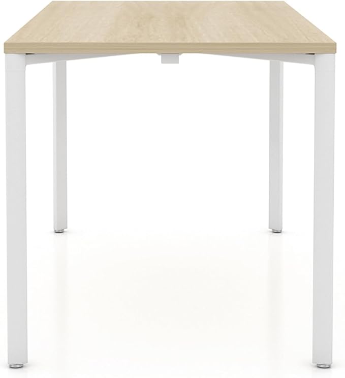 Laura Davidson Furniture Hudson Executive Desk Minimalist Commercial-Grade Computer Desk Writing Desk for Home Office Modern Desk (Light Oak Top with White Legs)