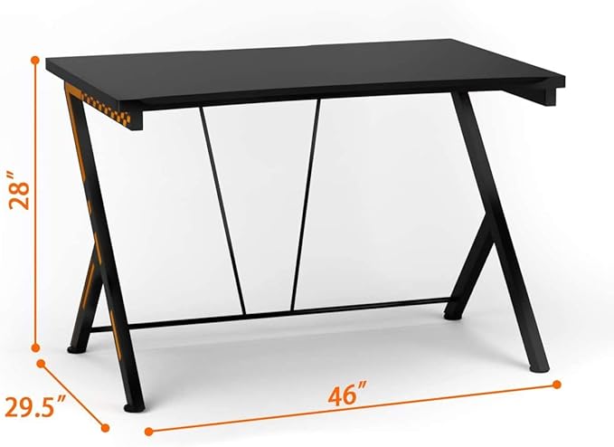 LDAILY Moccha Computer Gaming Desk Computer Desk Workstation Gaming Table for Home Office Black