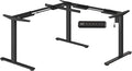 SANODESK Electric Height Adjustable 3-Leg L Shaped Standing Desk Frame Support up to 220lbs Sit Stand Ergonomic L Desk Frame Only Black