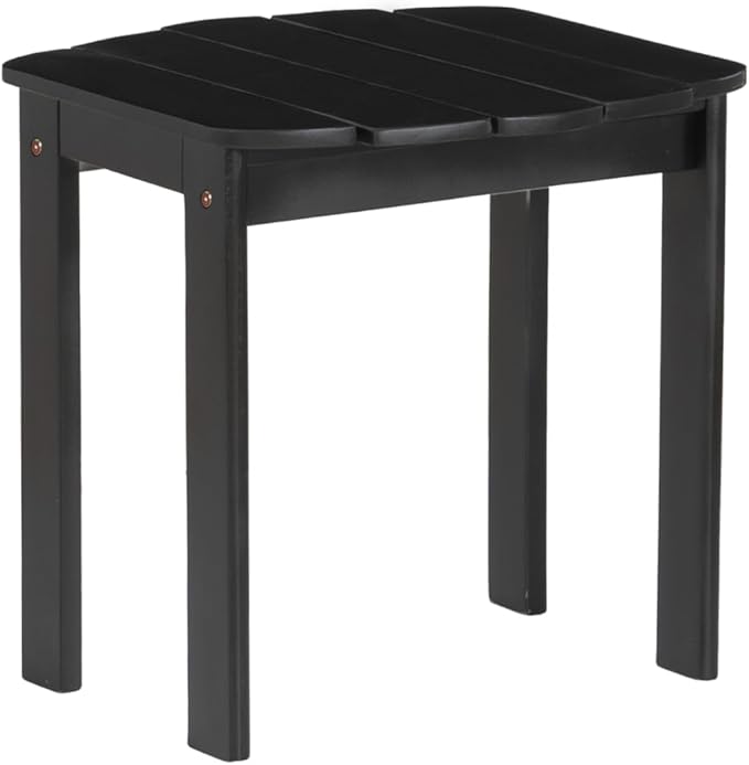 Linon Jayce Black Solid Wood Adirondack Two Piece Chair and Side Table Set