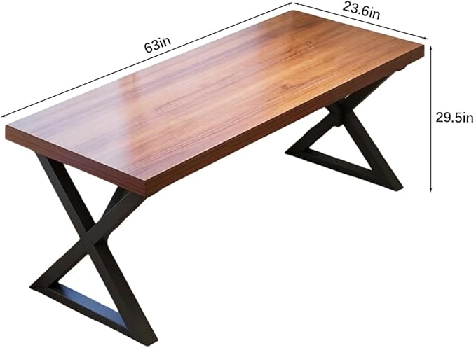 Large Desk Modern Office Table Executive Office Desk Farmhouse Writing Work Desk Computer Desk for Office Space&ampHome Walnut Wood Color62.9inch