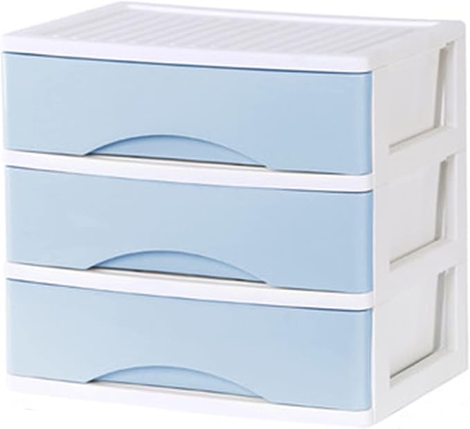 File Storage Cabinets Desktop Office Storage File Cabinet Drawer File Organizer Supplies Multi-Layer Cabinet Storage(Blue)