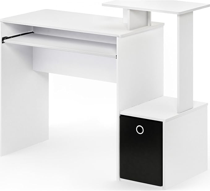 Maykoosh Writing Desk - Compact Computer Desk with Keyboard Drawer &amp CPU Storage - Modern Home Office Desk