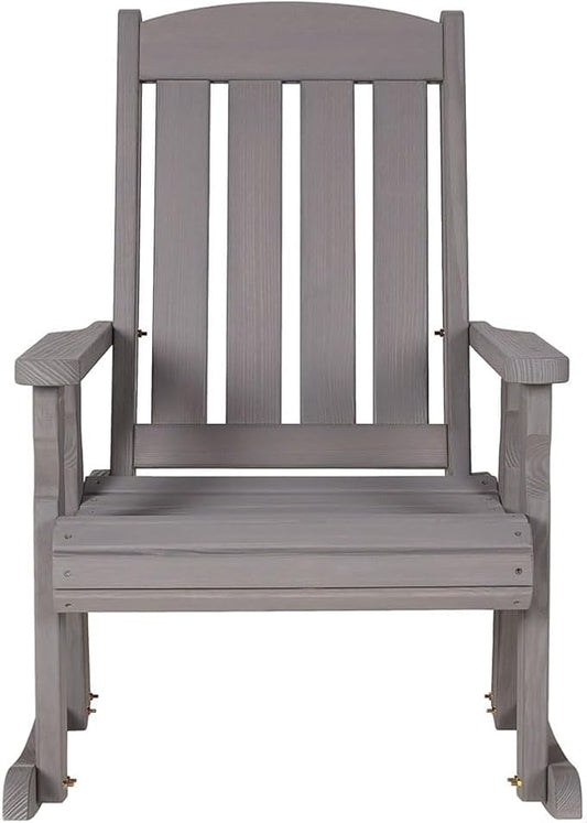 Amish Casual Heavy Duty 600 Lb Mission Pressure Treated Rocking Chair (Semi-Solid Grey Stain)