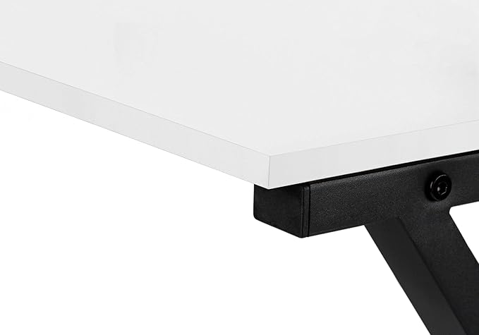 Monarch Specialties I 7195 Computer Desk Home Office Corner 55 L L Shape Work Laptop Metal Laminate White Black Contemporary Modern