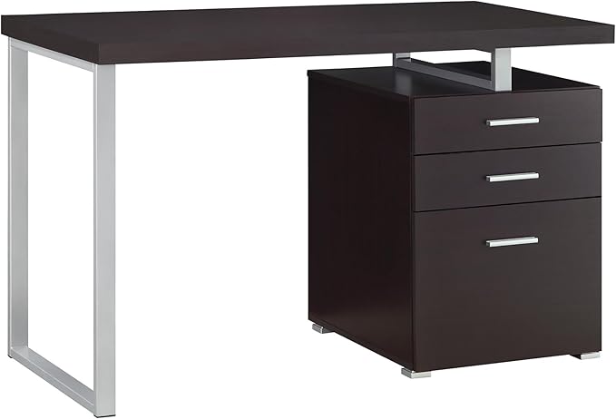 Cappuccino 3-Drawer Reversible Office Desk