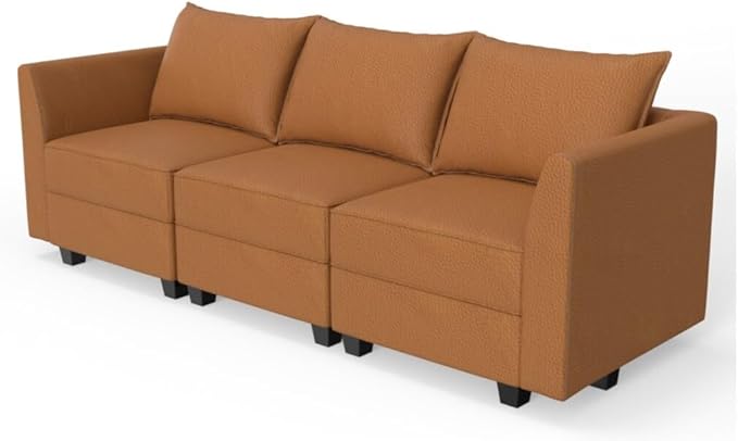 Naomi Home Elizabeth Modern DIY Collection Caramel/Air Leather/Sofa