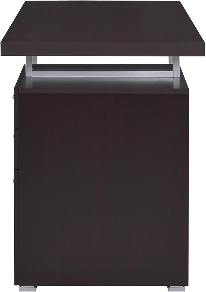 Cappuccino 3-Drawer Reversible Office Desk