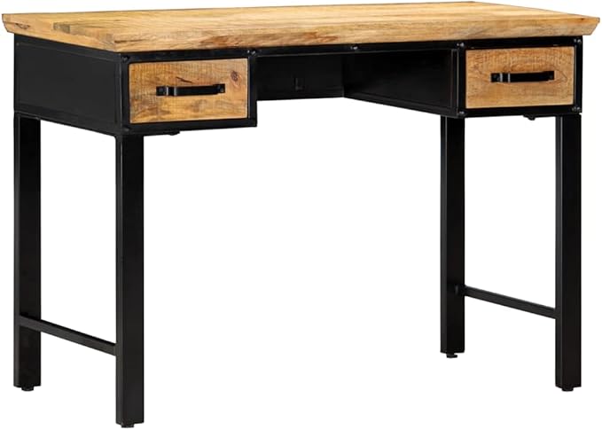 Computer Home Office Desk 43.3 Small Desk Table with 2 Drawers Industrial Style Wood Study Writing Table Laptop Stand Console Table for Space Saving Design Rustic