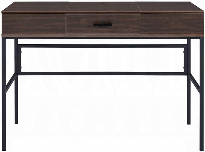 Oak &amp Black Writing Desk with USB Port - Computer Desk for Home Office