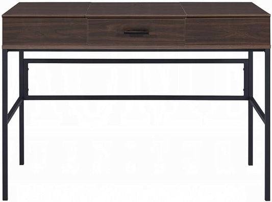 Oak &amp Black Writing Desk with USB Port - Computer Desk for Home Office