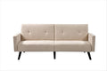 Hasano 79 Sleeper Sofa Bed - Reclining Convertible to Full Bed - Tufted Linen Upholstery Wooden Legs - Space-Saving Sofa Bed(79 L x 33 W x 33 H) Beige