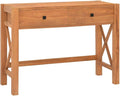 39.4 Inch Computer Home Office Desk with 2 Drawers Wood Console Table Study Writing Table PC Laptop Work Table Workstation for Space Saving Design Rustic Brown