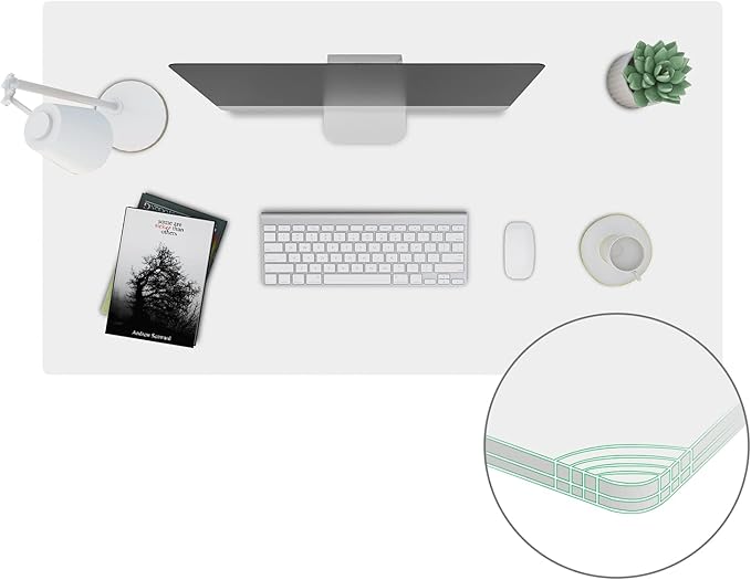 Whole-Piece Particle Board Table Top for Standing Desk and Home Office Desk DIY 55x28x1 Inch White Desk Top