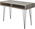 Computer Desk with Storage Shelves 43.3 Inch Console Table Home Office Student Study Bedroom Gaming PC Table Modern Writing Table Workstation for Small Space Oak