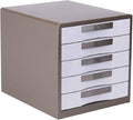 File Cabinets for Office 5 Drawer Desktop Data Storage Metal Storage Box Gray 30X35X30.8Cm Bookcase