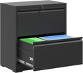 2 Drawer File Cabinet with Lock Small Filing Cabinets for Home Office Modern Farmhouse Under Desk Storage Cabinet Organizer with Locking DrawersBlack