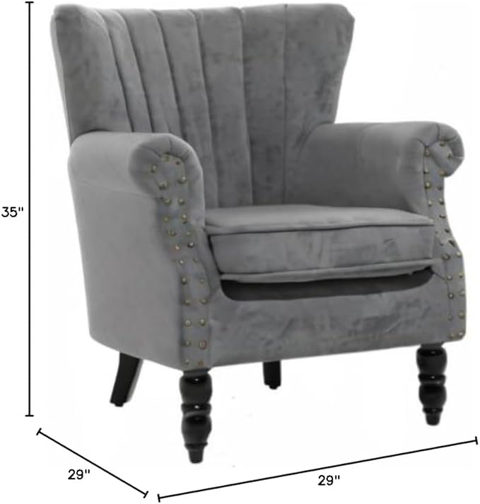 Sweetcrispy Modern Armchair for Living Room Accent Chair Upholstered Arm Chair Linen Fabric Single Sofa Chair with Solid Wood Legs for Small Spaces Apartment Office Bedroom Decor