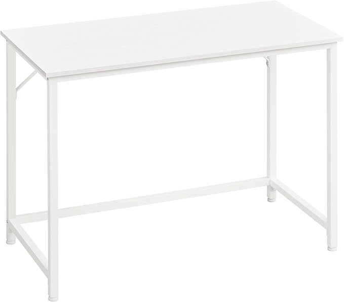 VASAGLE Computer Desk Office Work Desk 39.4 x 19.7 x 29.9 Inches for Study Bedroom Home Office Living Room Maple White and Cloud White ULWD041W44
