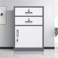 File Cabinet with Lock Metal Under Desk Storage Under Desk File Cabinet with 4 Drawers Large Capacity Filing Cabinets Under Desk Printer Stand for Home Office(Gray)