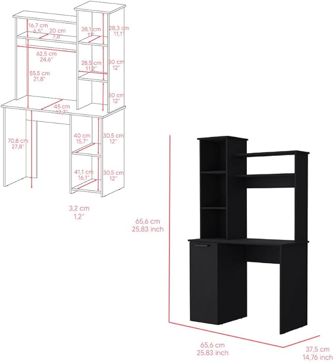 Home Office Desk Computer Desk Dumas Office Black