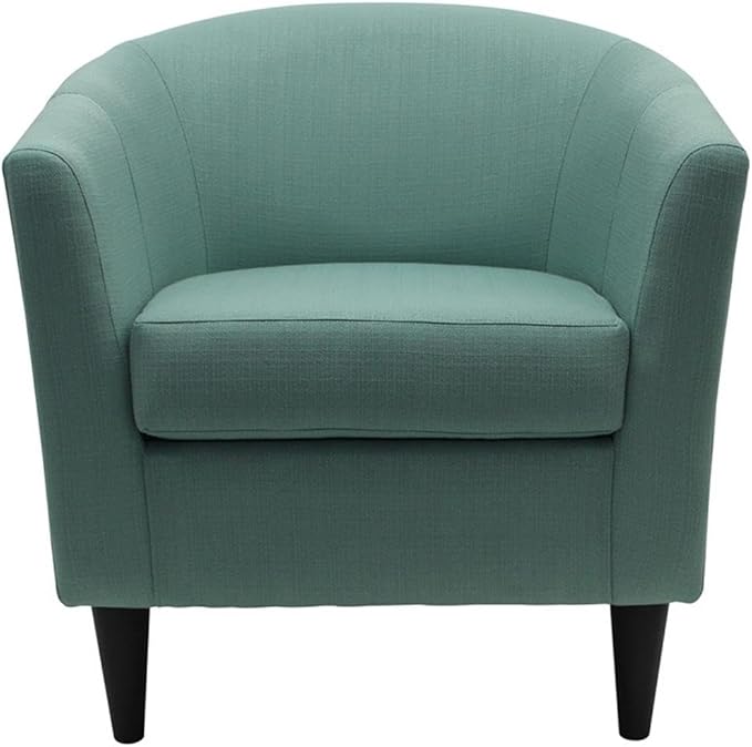 Pemberly Row Traditional Polyester Fabric Club Chair Blue Finish 32 H x 30.5 W x 27.5 D 17.5 Seat Height Padded Seat Modern Style Accent Chair for Living Room or Bedroom